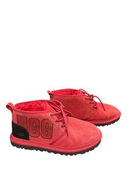 Ugg mens Neumal graphic logo shearling lined red chukka boots sz 9 SKU 10-462